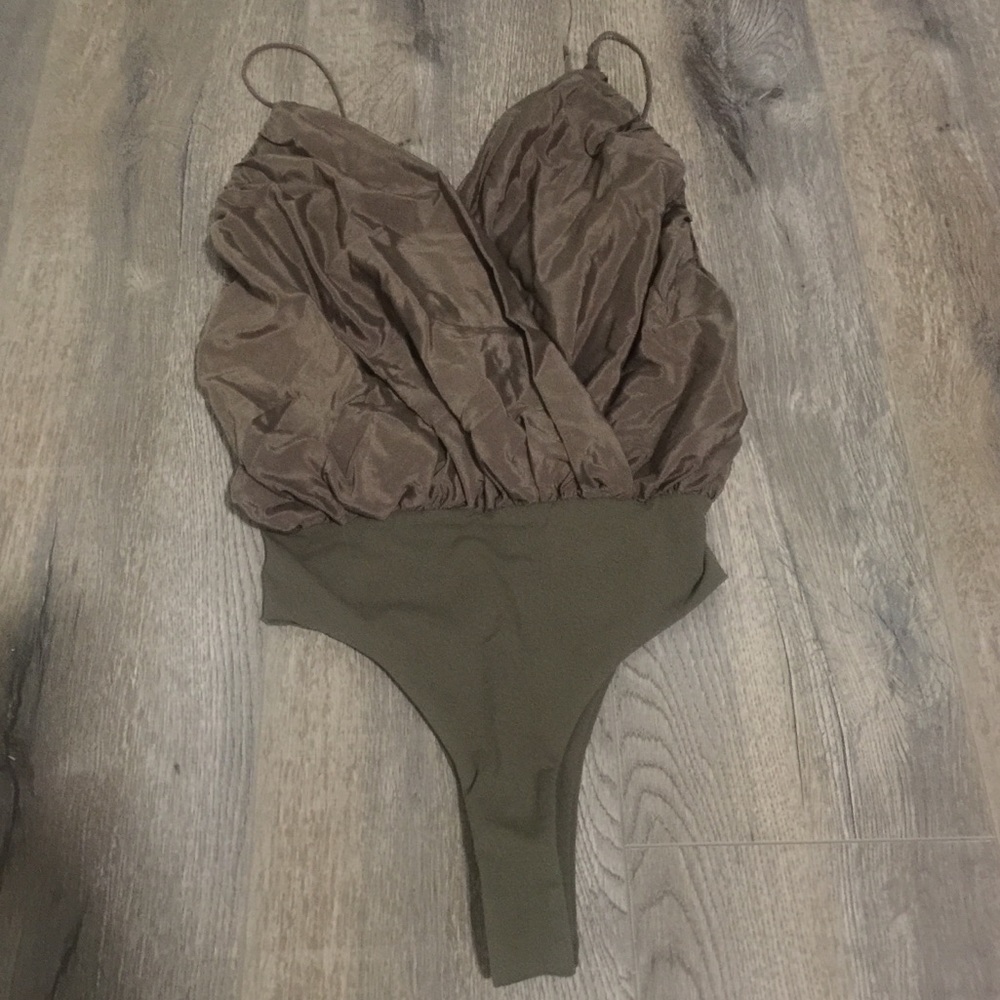 Alice & Olivia Army Green Ballerina Body Suit